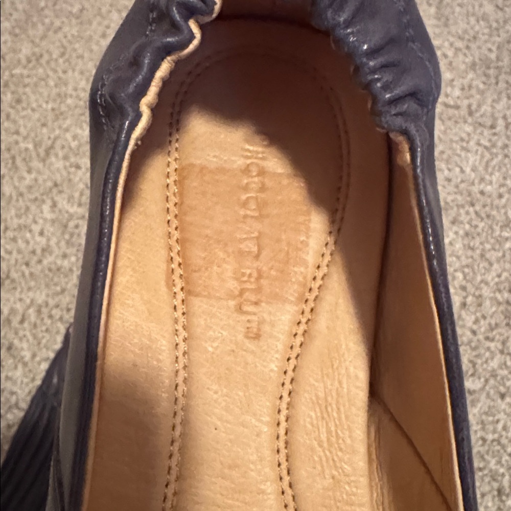 Chocolat Blu Navy Blue Leather Flats - Picture 4 of 6